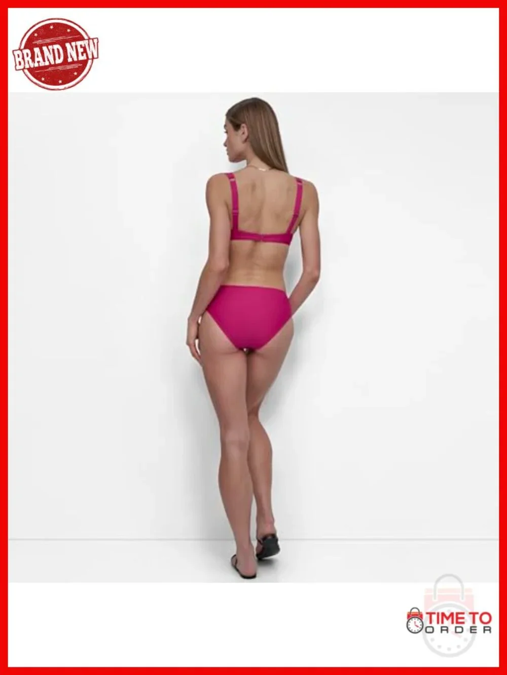 Women's Molded Bra Bikini Set with Low Rise Ring Detail Bottom